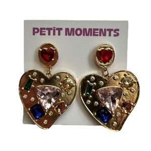 Petit Moments Burnout Heart Earrings Local Eclectic Art Nouveau Costume Jewelry